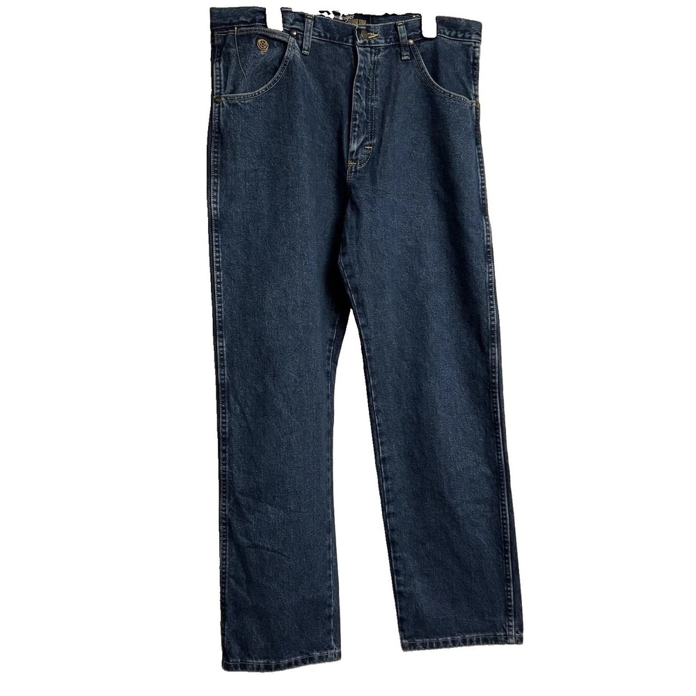 Wrangler Jeans Mens 35x32 Blue George Strait Collection Straight Denim Cowboy